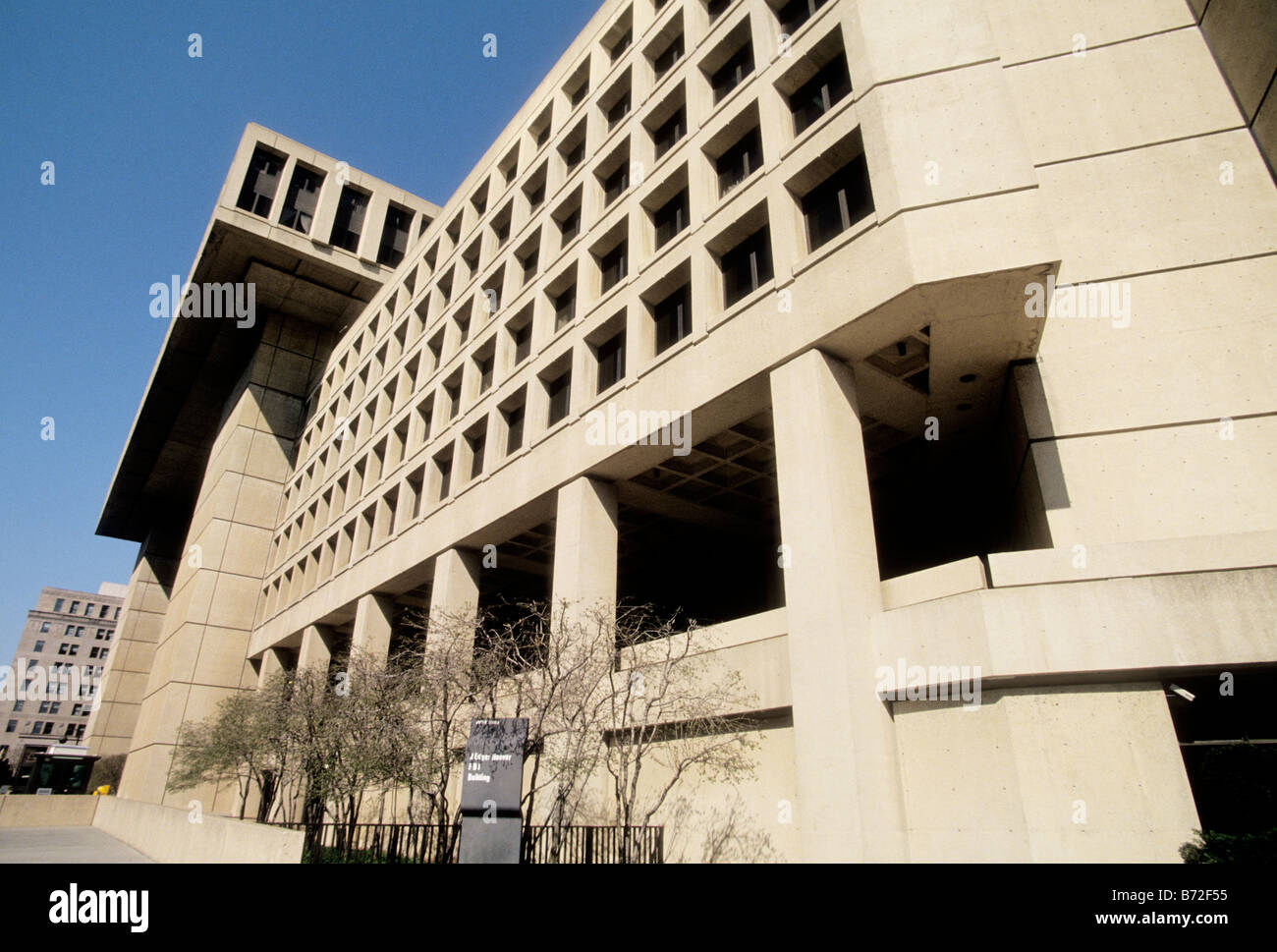 Washington DC, J Edgar Hoover Building on Pennsylvania Avenue. The Federal Bureau of Investigation headquarters. Stock Photo