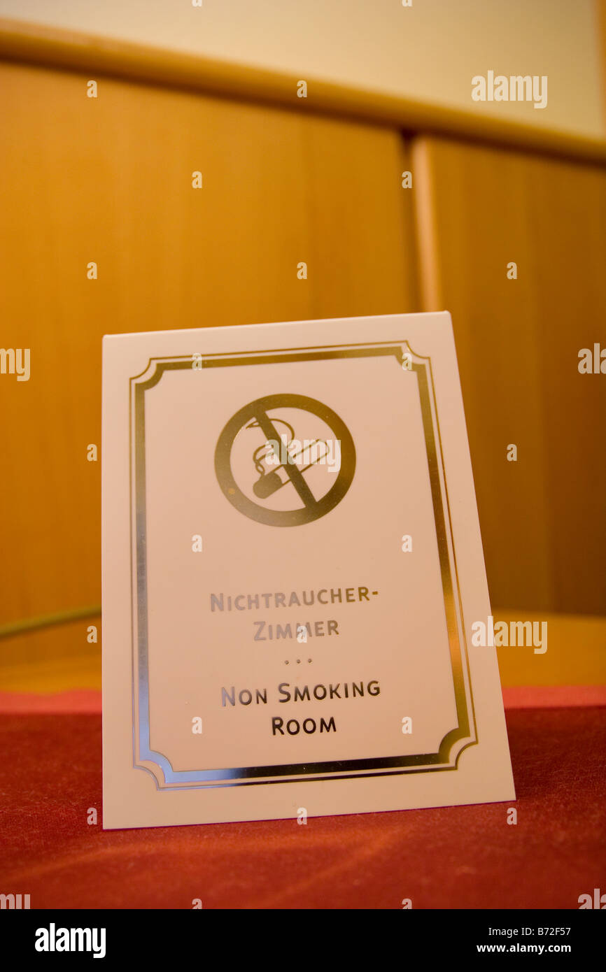no smoking sign in hotel Stock Photo Alamy