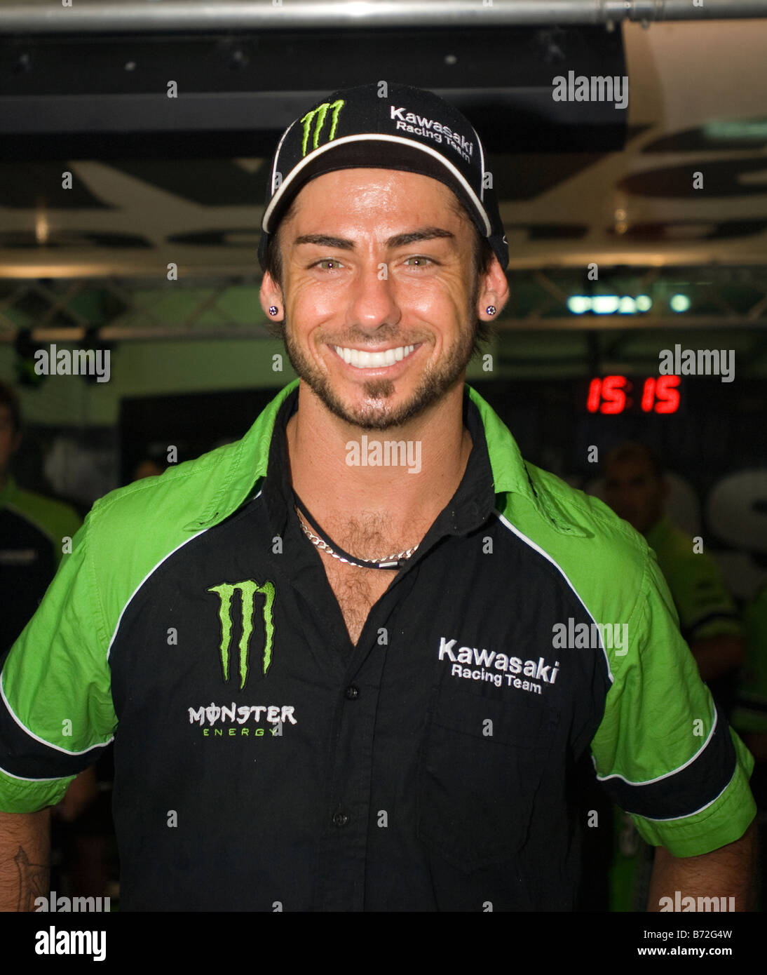 2008 American John Hopkins of Kawasaki Racing Team at 2008 Polini Malaysian Motorcycle Grand Prix Sepang Circuit Malaysia Stock Photo