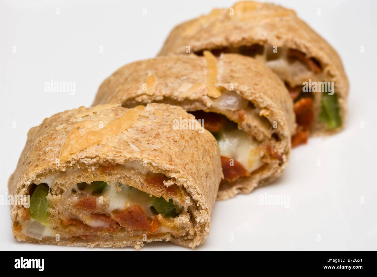 Pepperoni Pizza Rolls Stock Photo