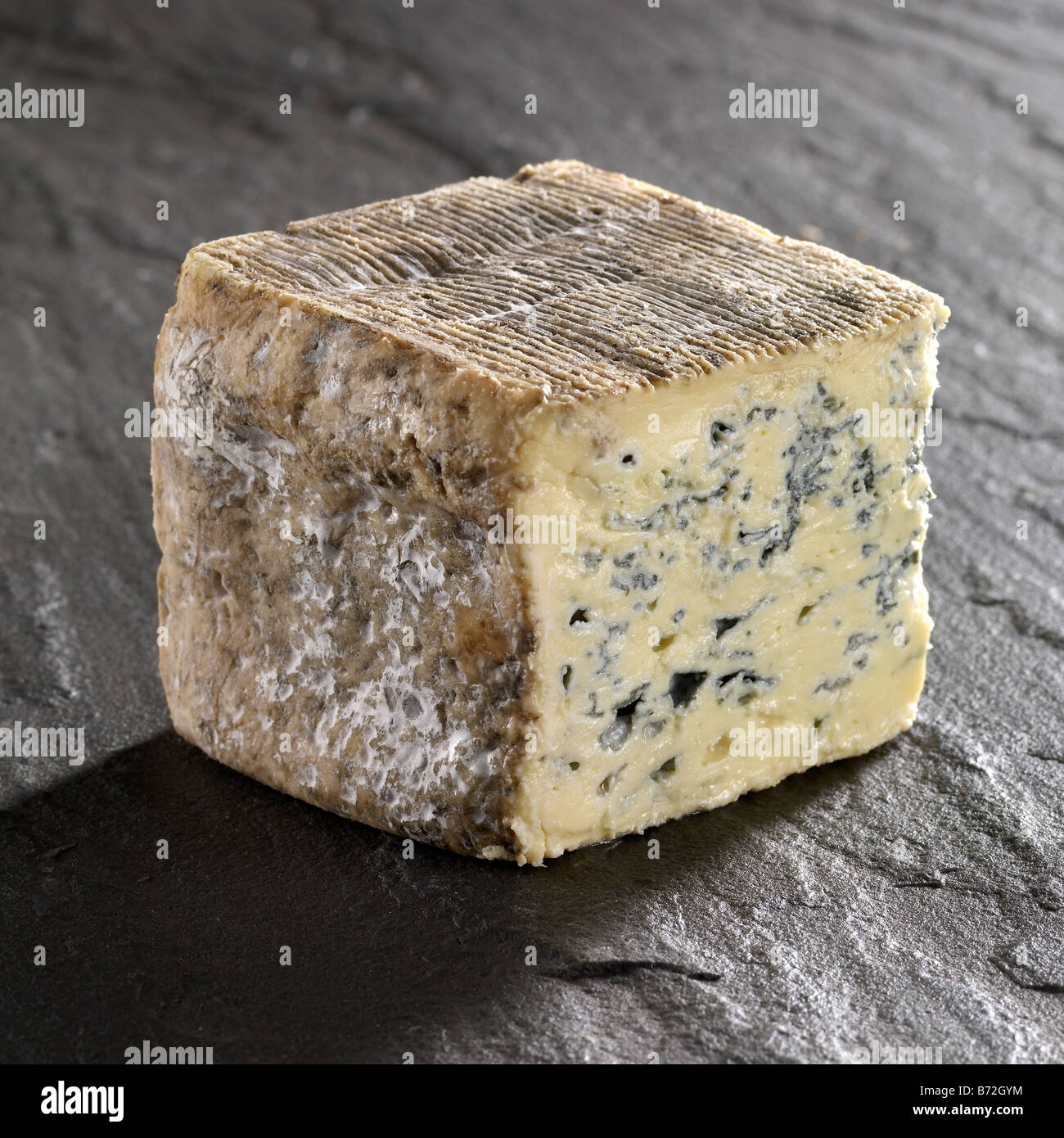 blue monday cheese on slate Stock Photo