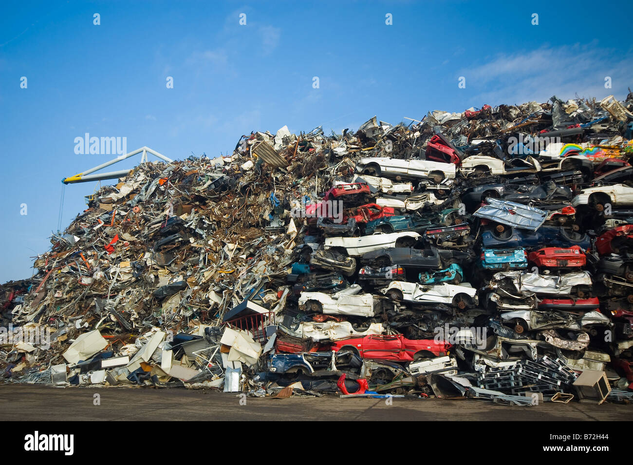 A lot of used cars in the junkyard Stock Photo