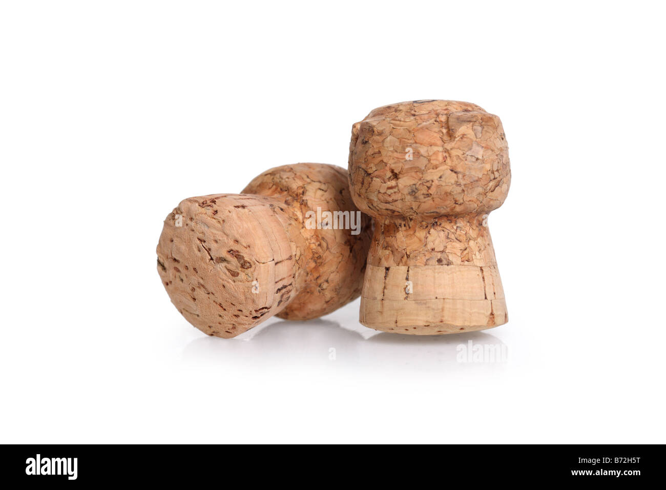Champagne corks cut out on white background Stock Photo