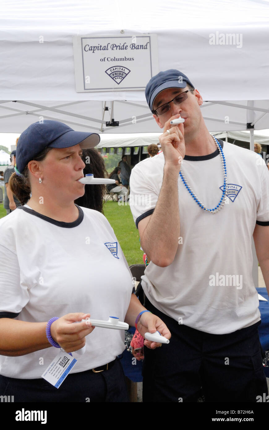Kazoo players from the Capital Pride Band of Columbus Gay Pride