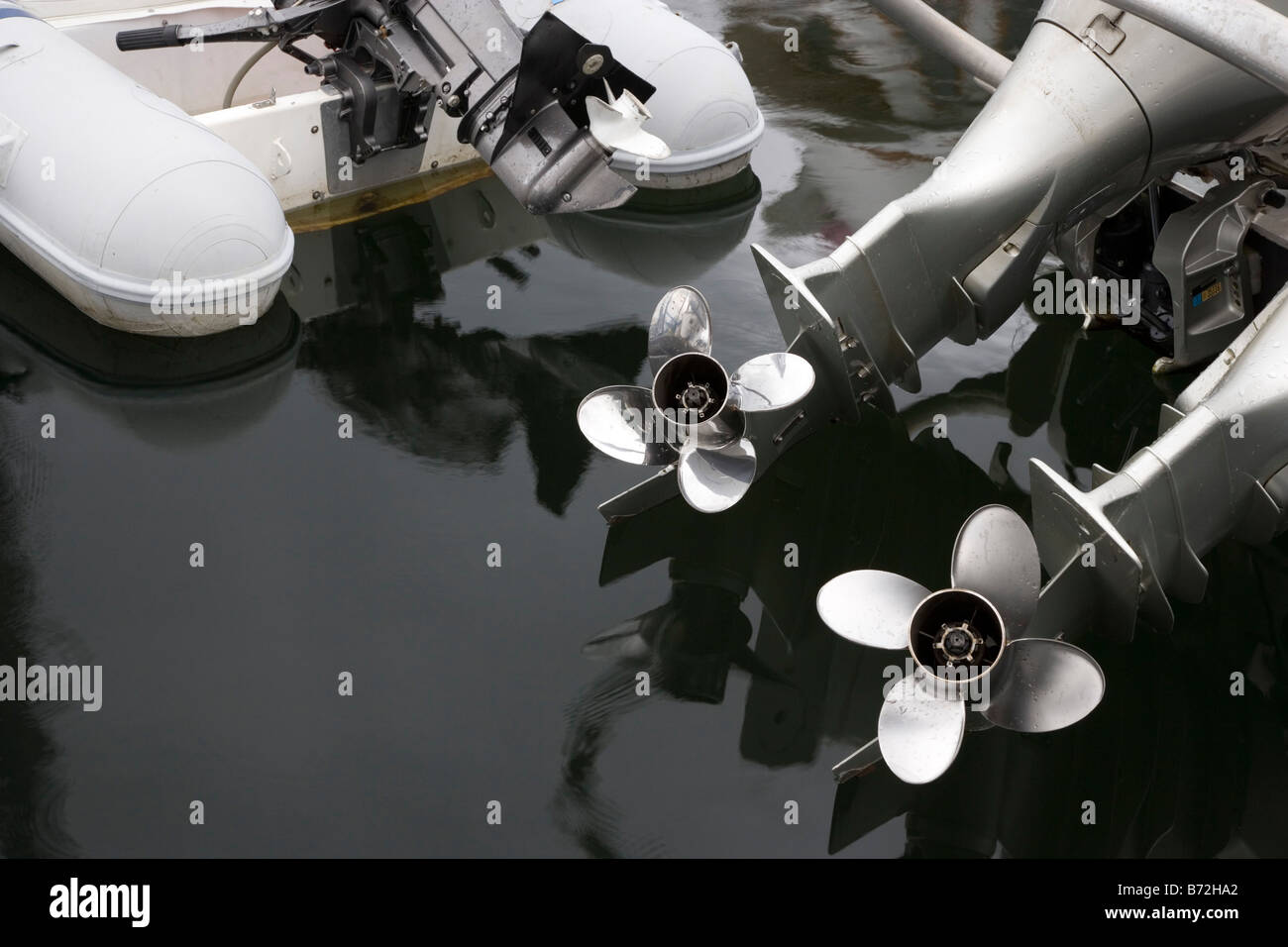 Outboard Motors at Hoonah Alaska Stock Photo Alamy