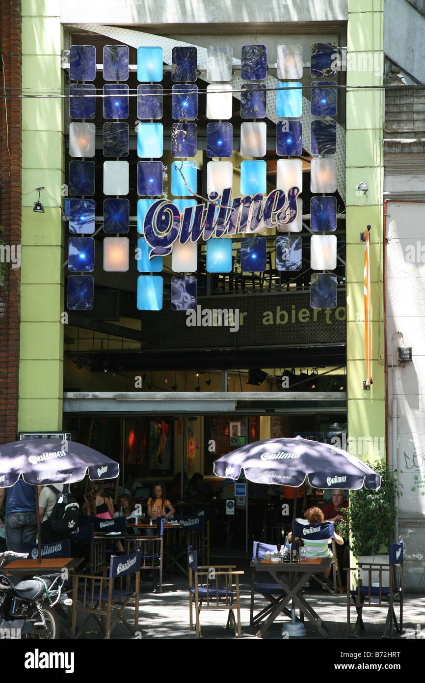 Trendy bar on Plaza Serrano, Palermo Viejo, Buenos Aires, Argentina Stock Photo