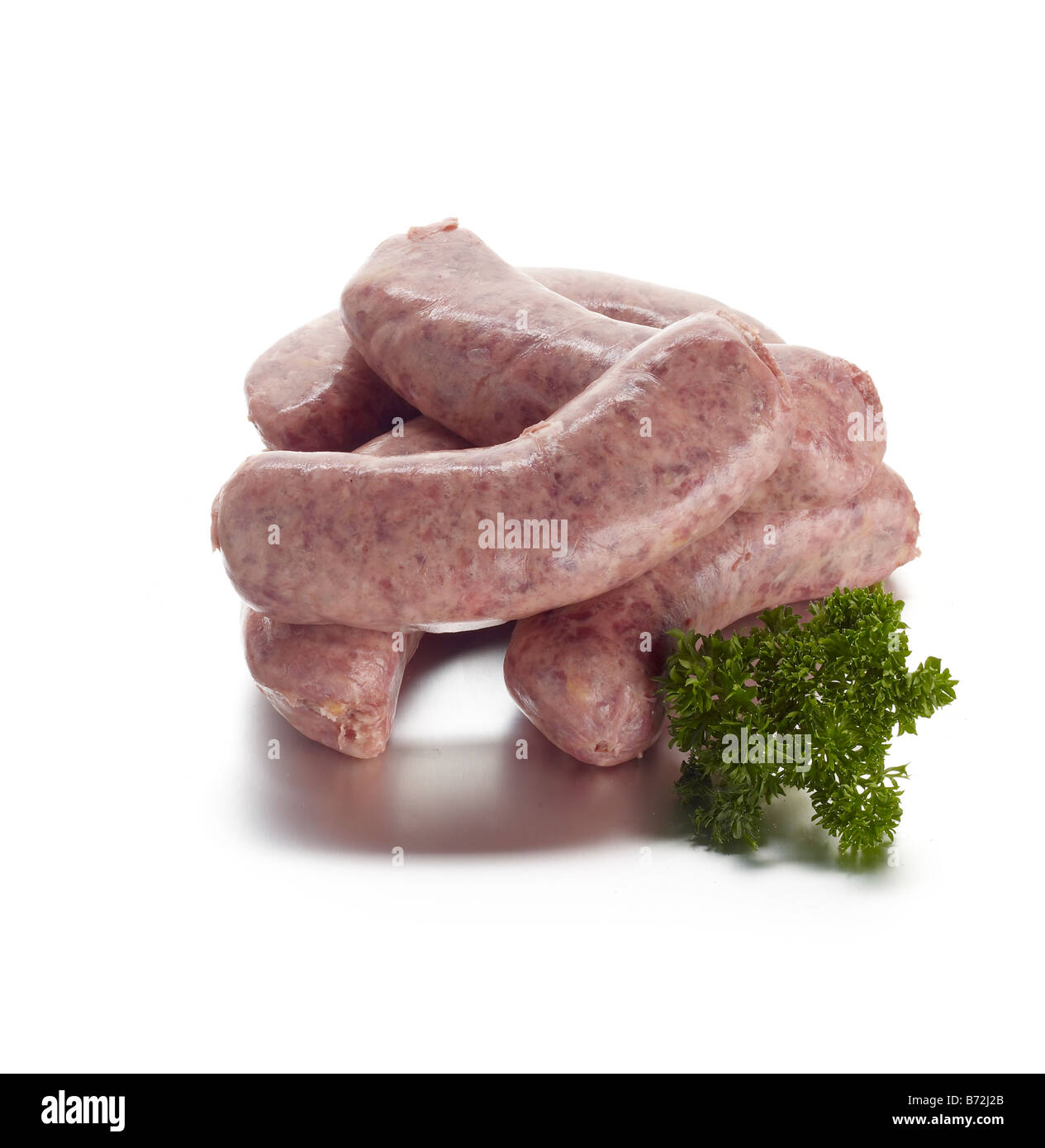 Traditional pork sausage parsley Stock Photo