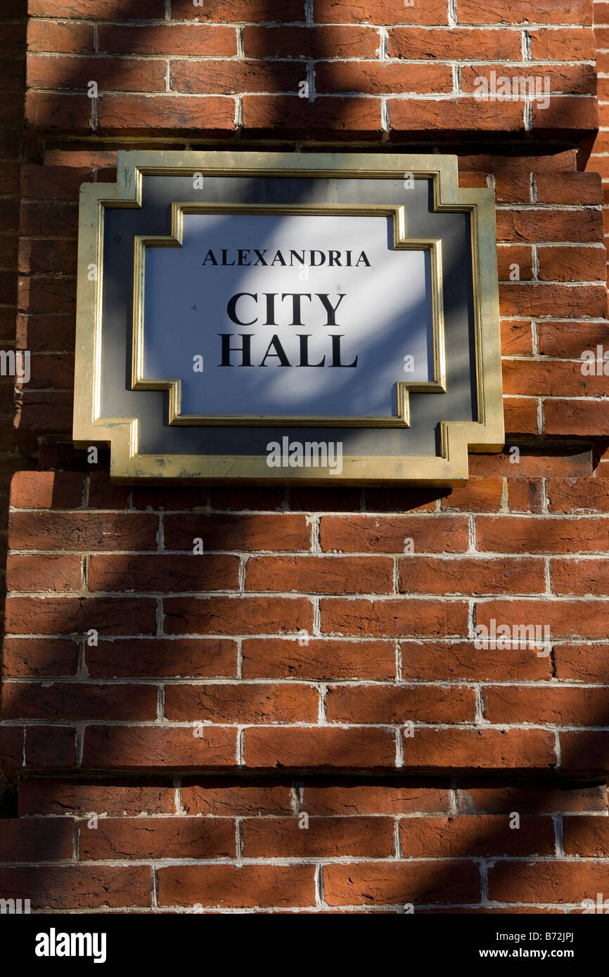 Alexandria City Hall plaque Stock Photo Alamy