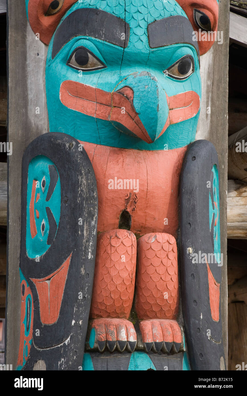 Tlingit Totem at Hoonah, Alaska Stock Photo Alamy