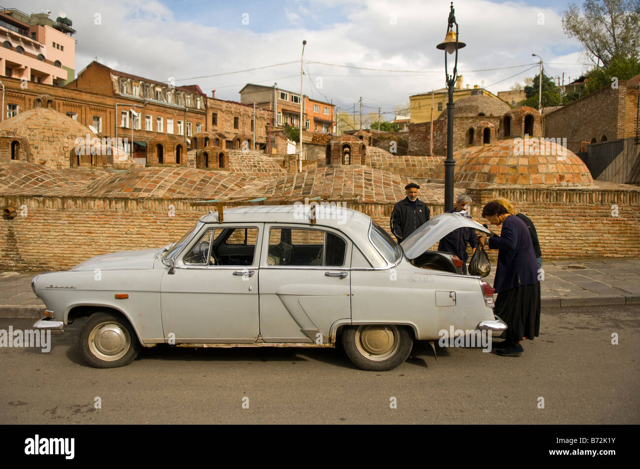 a car in the old city, tbilisi, georgia Stock Photo