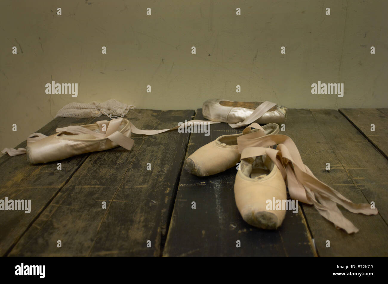 Ballet shoes cast aside backstage during a ballet concert in Poland Stock Photo Alamy