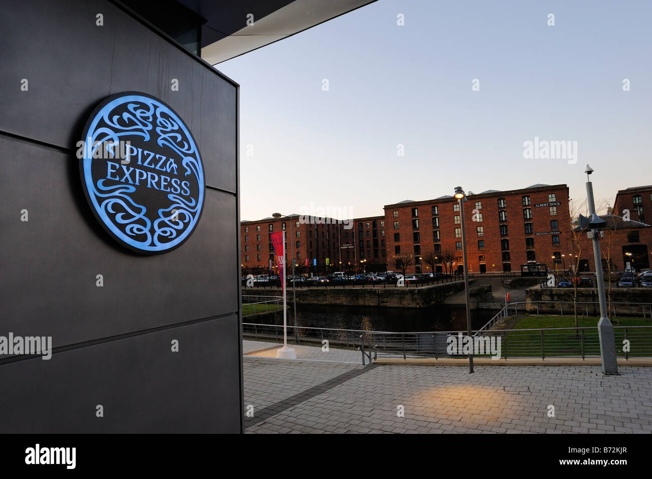 Pizza Express building on Kings Dock, adjacent to Albert Dock in Liverpool  Stock Photo - Alamy