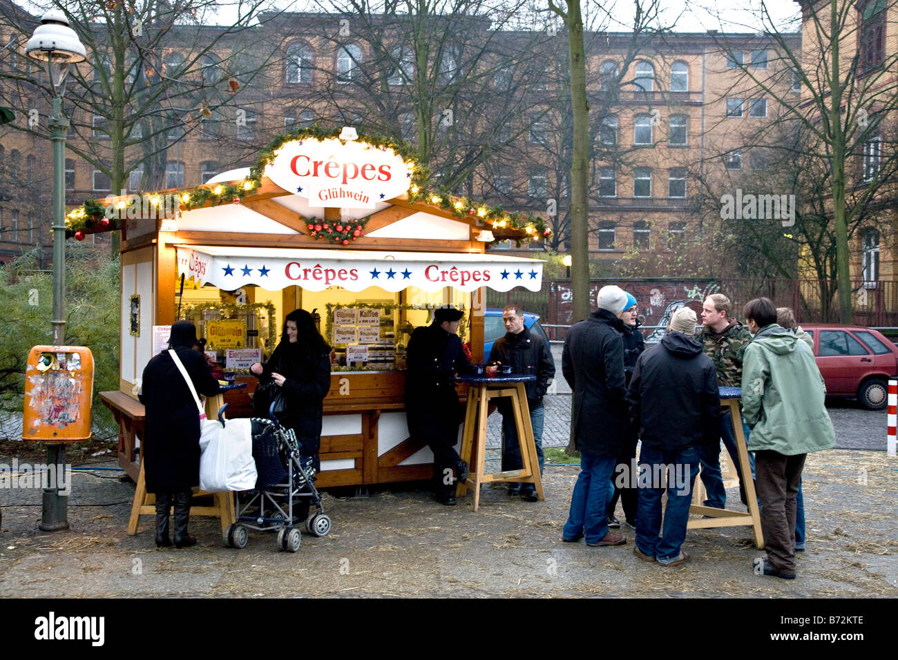 Stall at Berlin xmas market Stock Photo Alamy