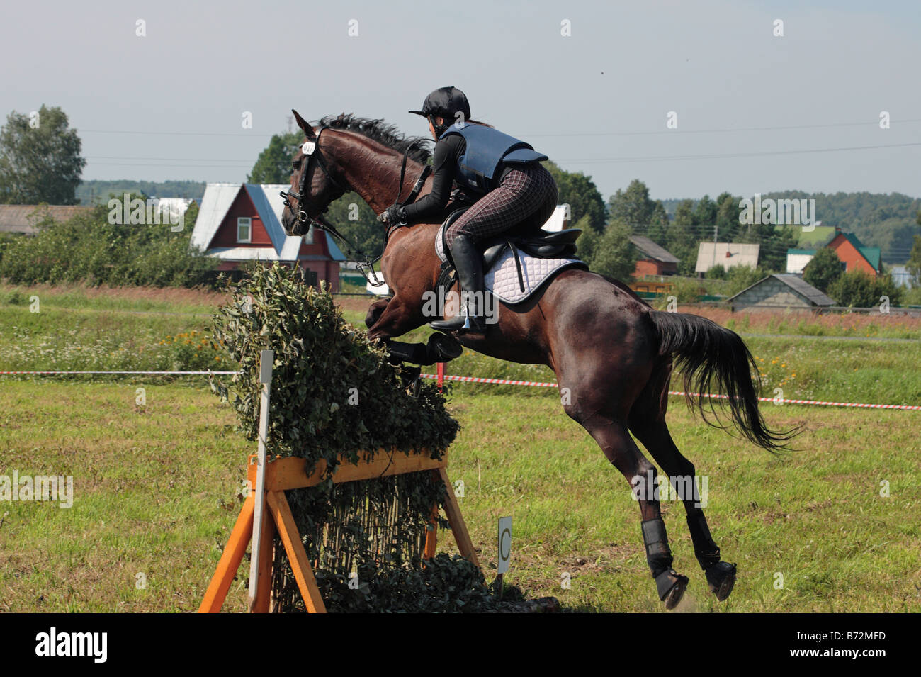 Three Day Event Rider Taking part in the Cross Country Phase at the ...
