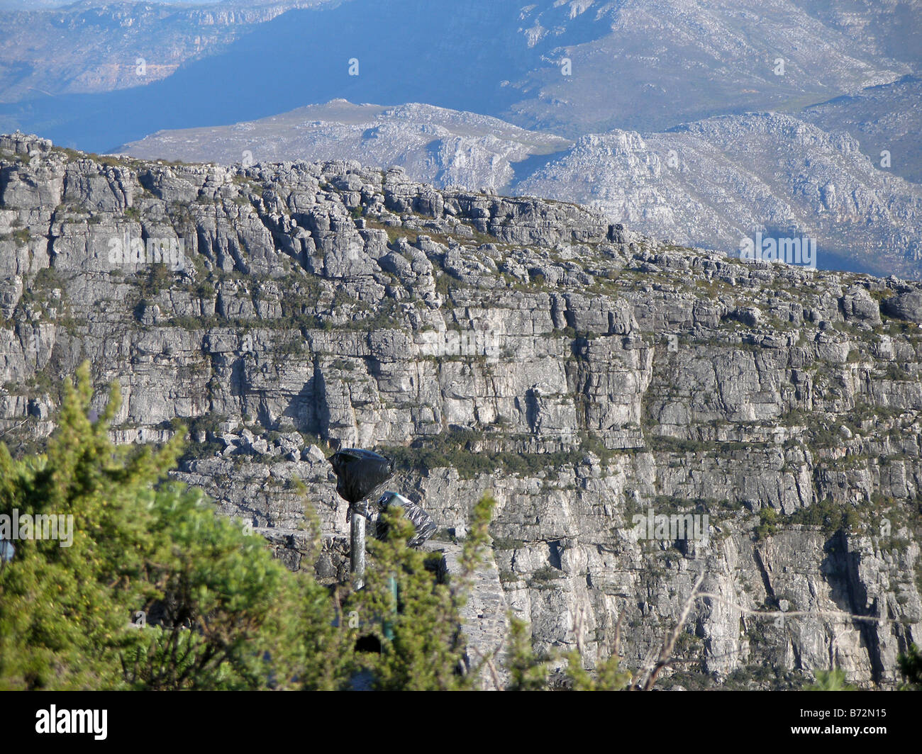 A view of cliffs from Table Mountain, Cape Town, South Africa Stock Photo