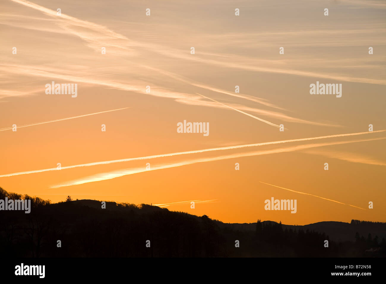 Orange Contrail High Resolution Stock Photography and Images - Alamy