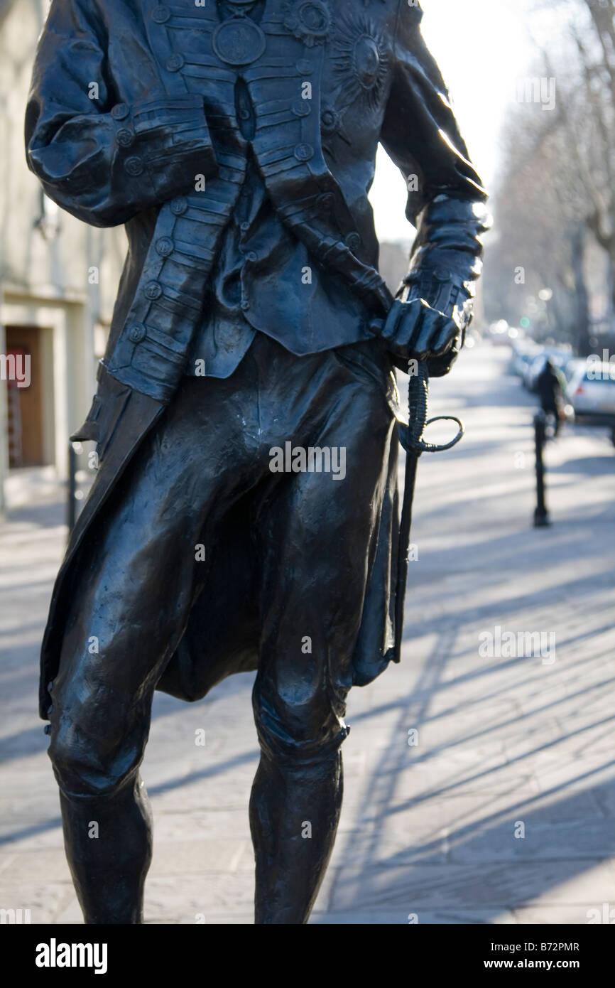 Statue of Nelson outside the Trafalgar Pub in Greenwich, London Stock Photo