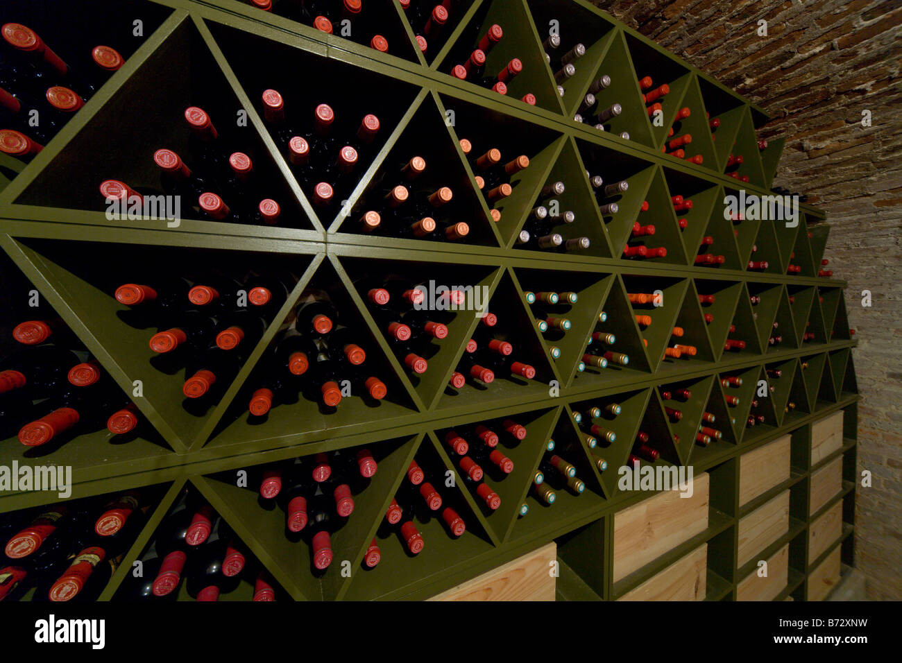Wine cellar in English Country House Stock Photo