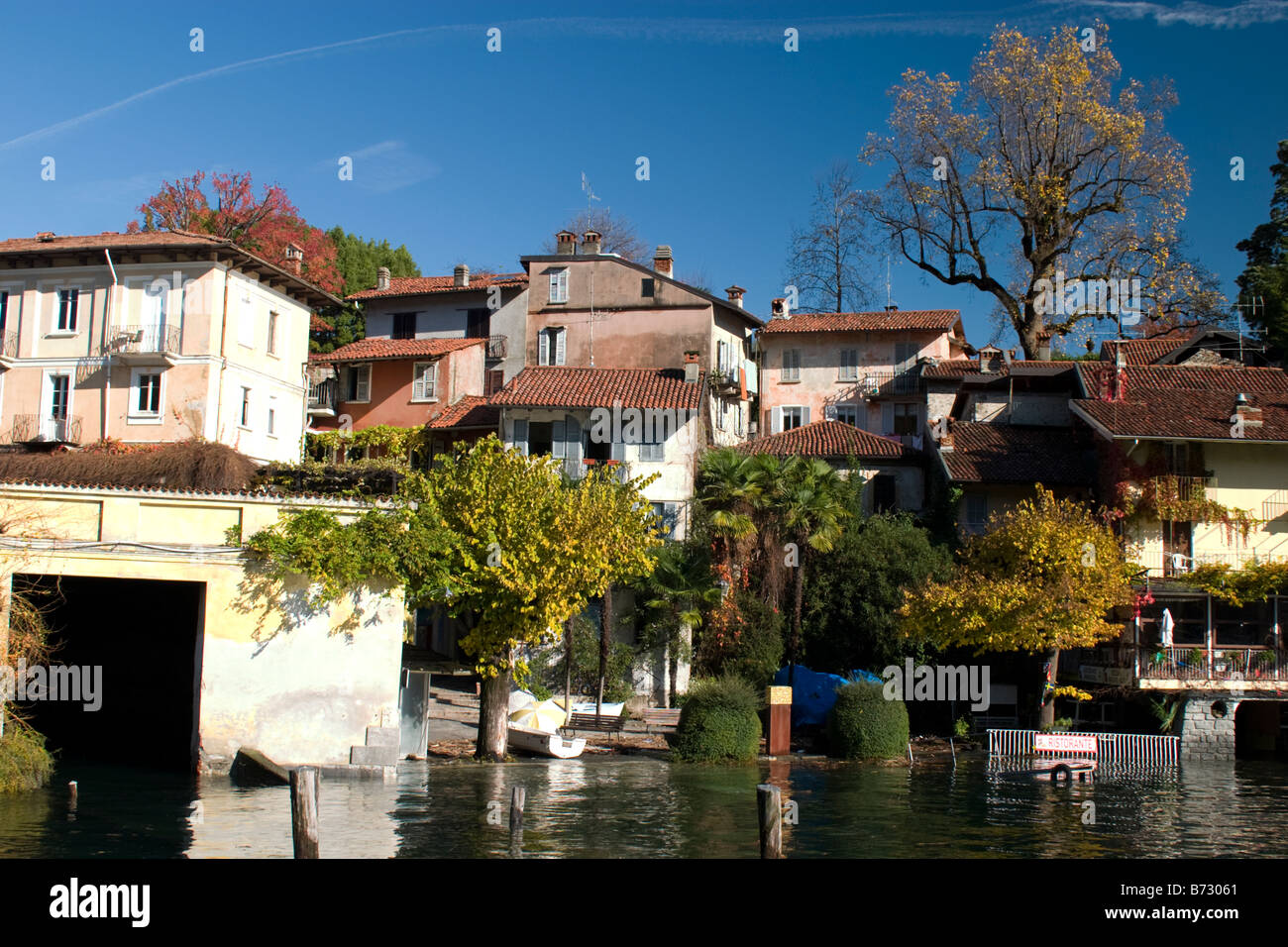 Fisher's houses on Isola Bella, Lake Maggiore, Italy Stock Photo Alamy