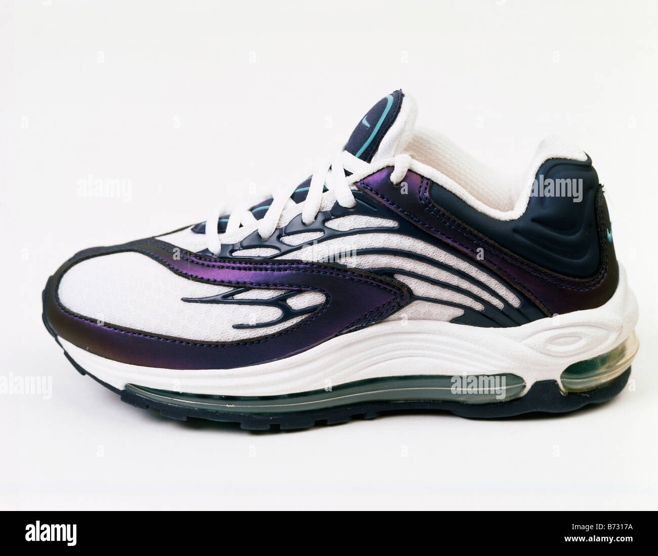 Closeup of black and white trainers Stock Photo Alamy
