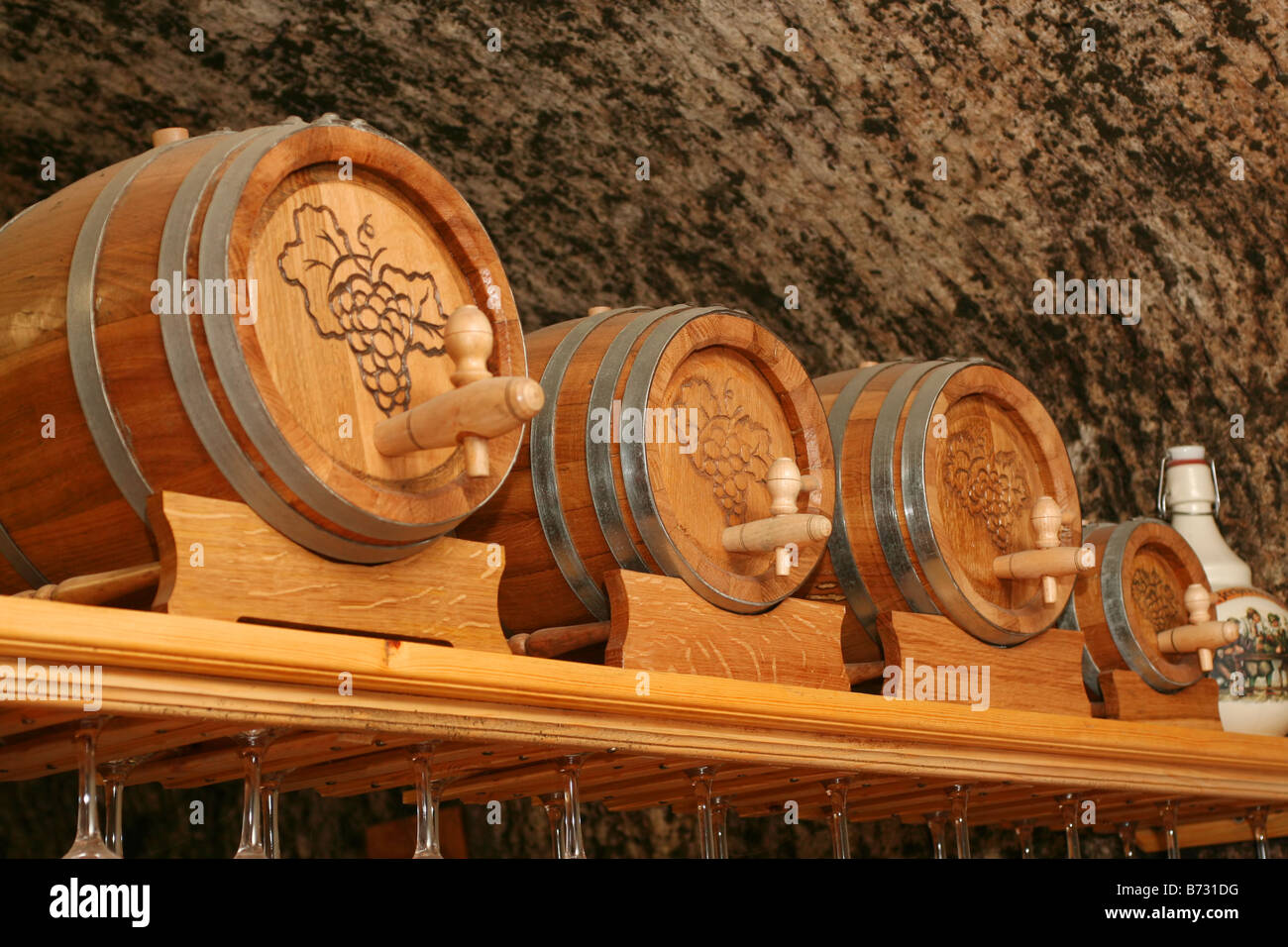 Wine cellar with tun Stock Photo Alamy