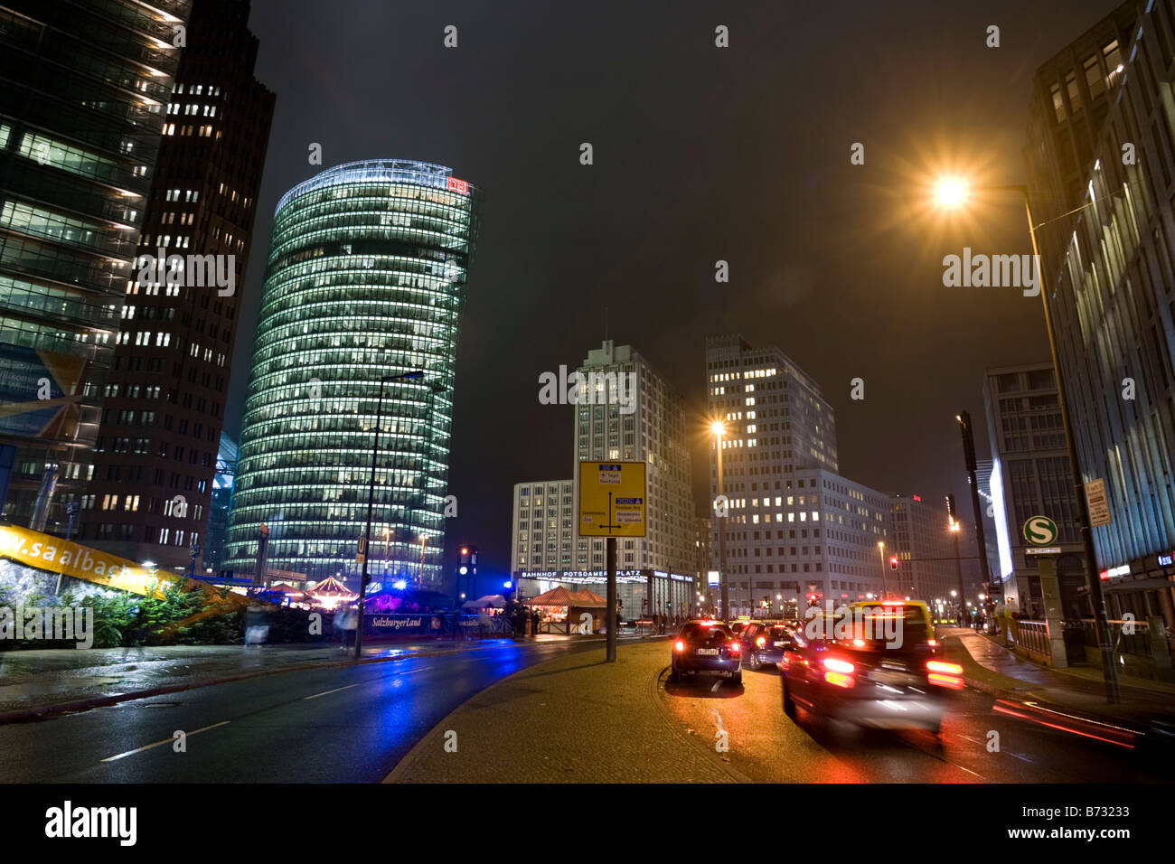 Potsdamer Platz at night ( Potsdam Square ). Berlin, Germany Stock