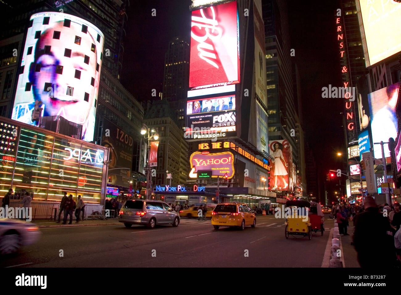 Times Square at night in Manhattan New York City New York USA Stock Photo