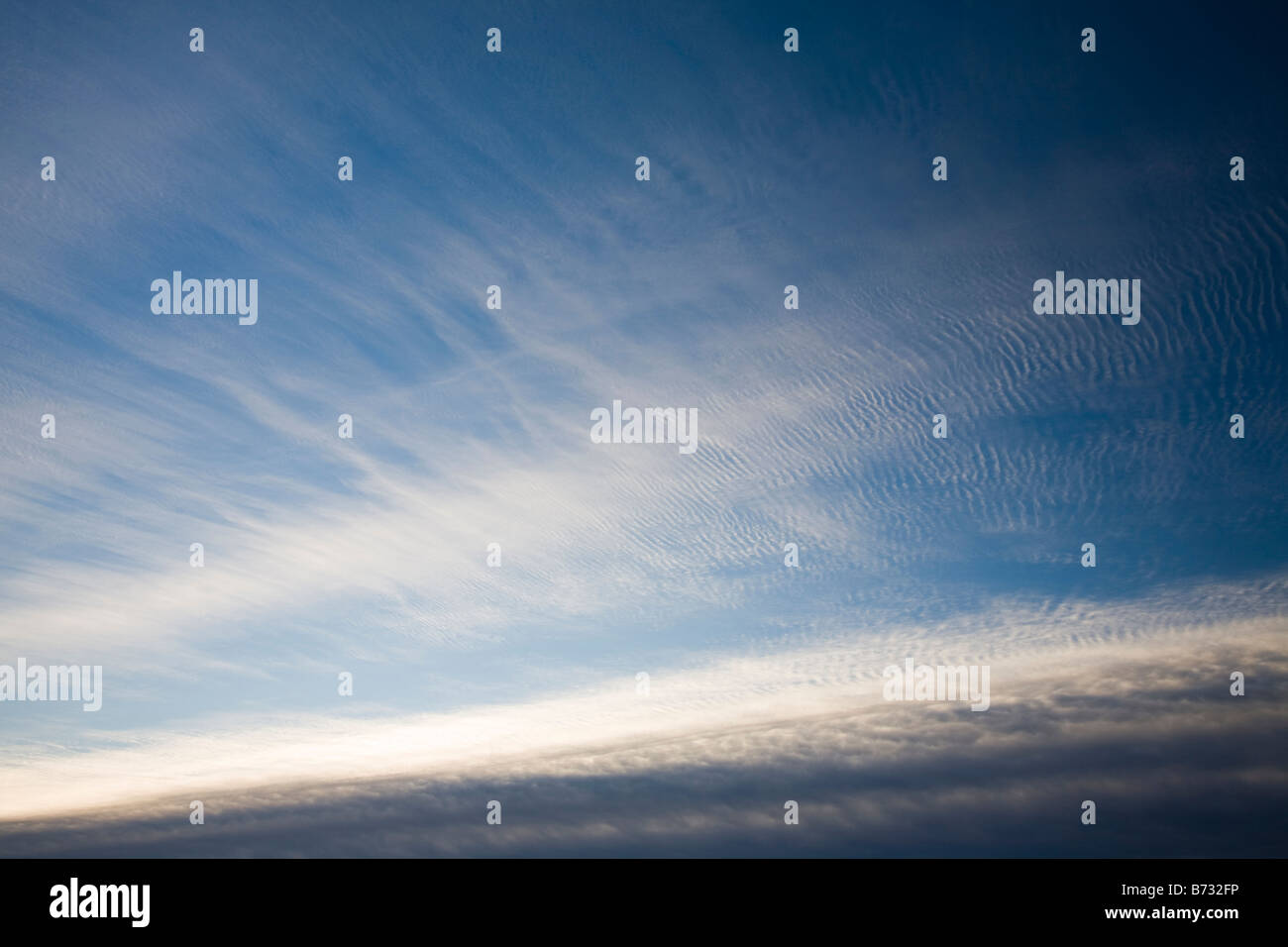 Mackerel skies are a sign that weather is breaking down and a storm is