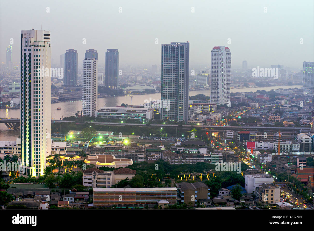 View of bangkok skyline at twilight Thailand Stock Photo - Alamy