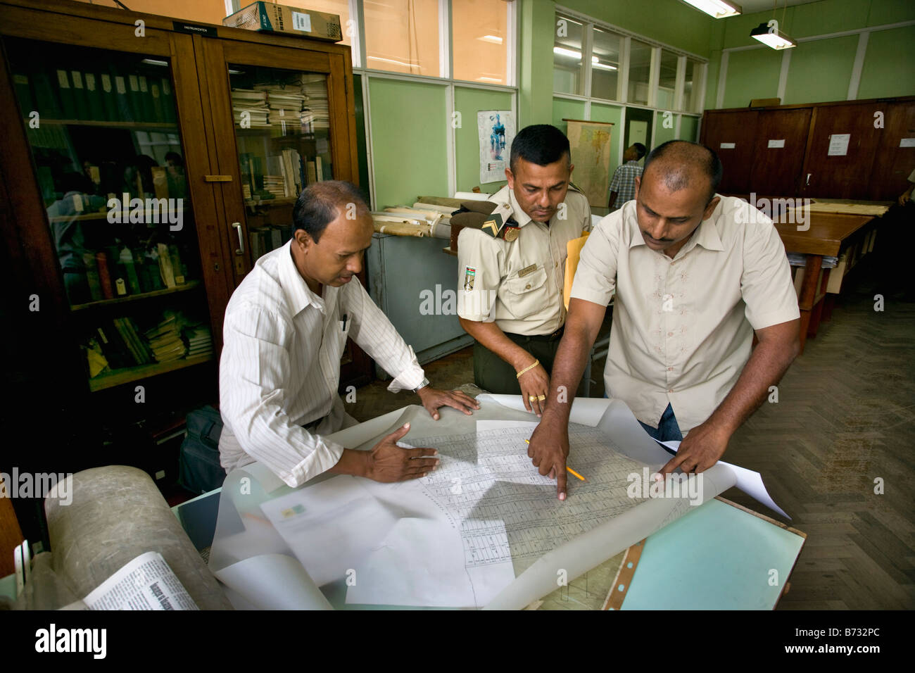 Suriname, Paramaribo, Land registry office called Domeinkantoor. Stock Photo