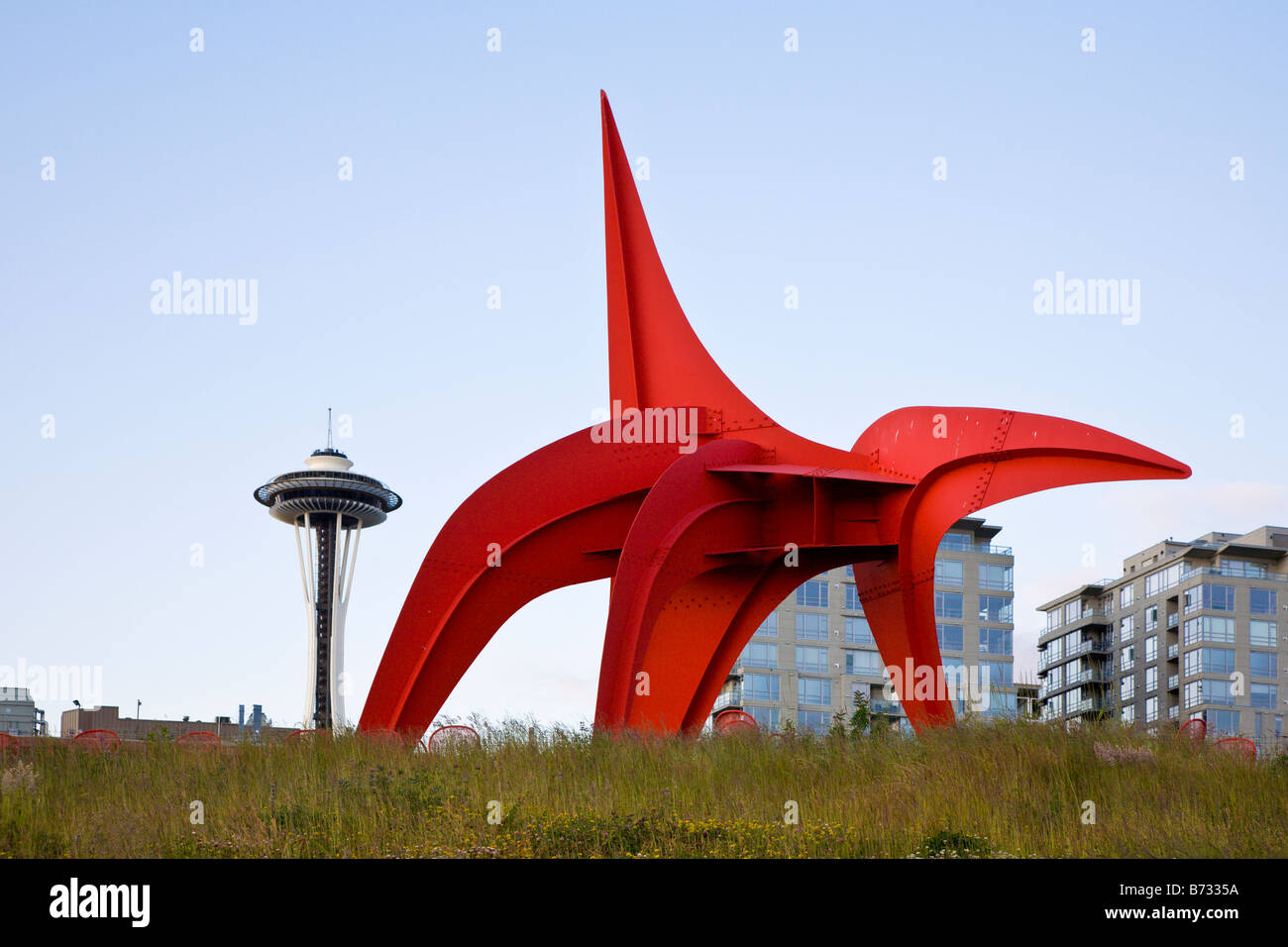 Eagle sculpture by Alexander Calder at Olympic Sculpture Park in Seattle, Washington, USA Stock Photo