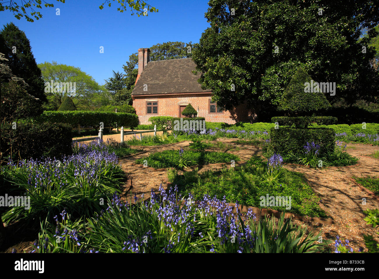 Garden, Adam Thoroughgood House, Virginia Beach, Virginia, USA Stock