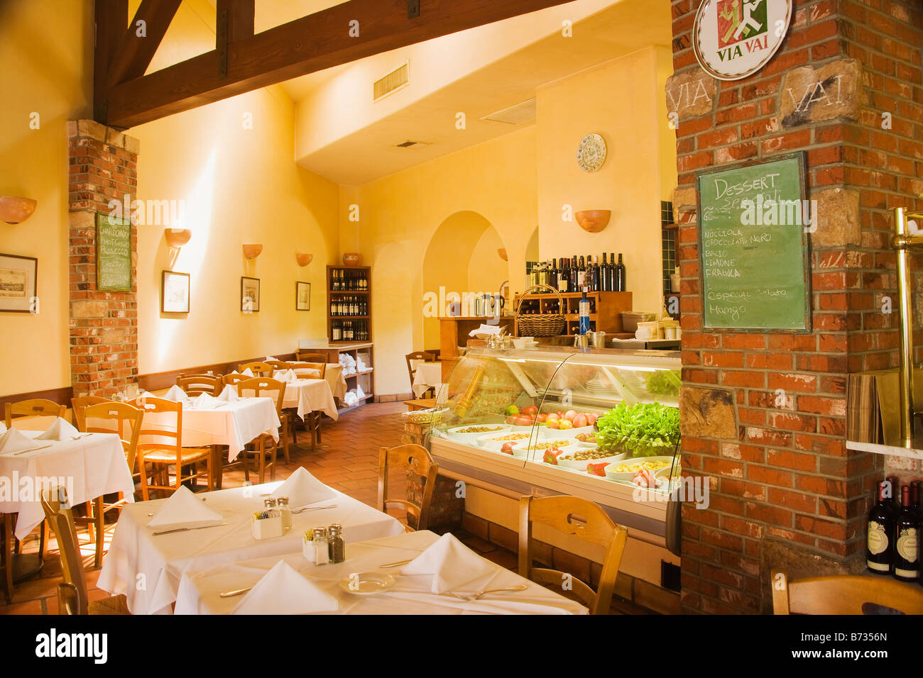 Via Vai Trattoria and Pizzeria Montecito California United States of America Stock Photo