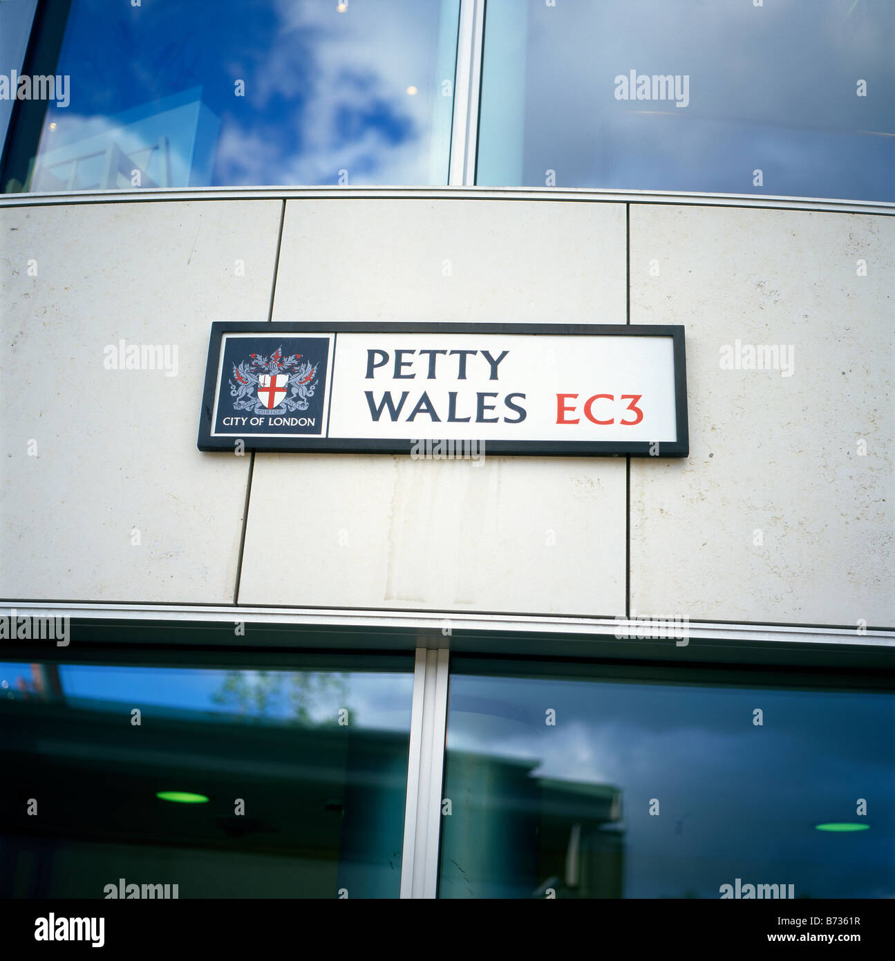 Petty Wales London street sign England UK Stock Photo