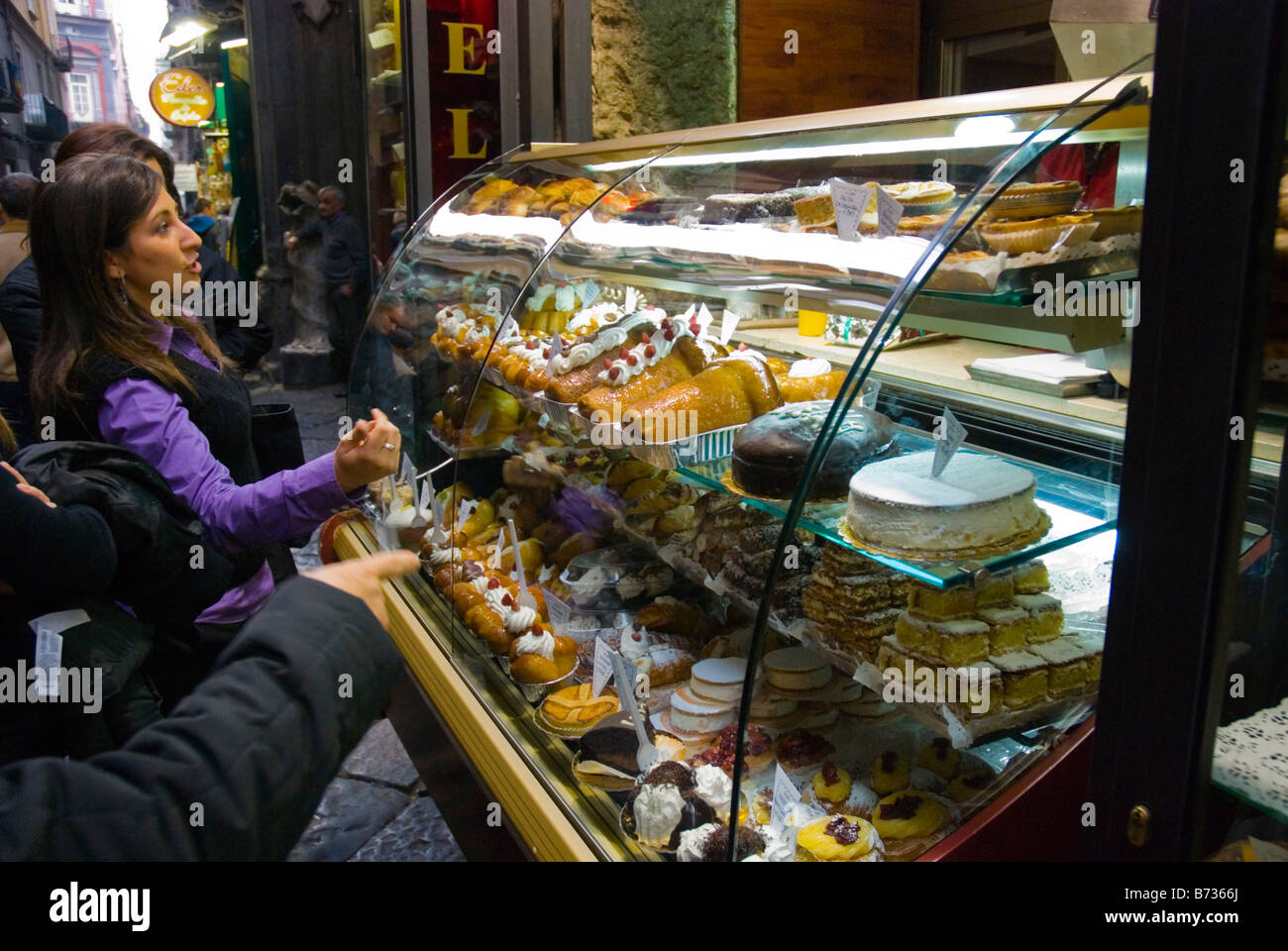 Cakes pastries and other sweets along Spaccanapoli street in Naples