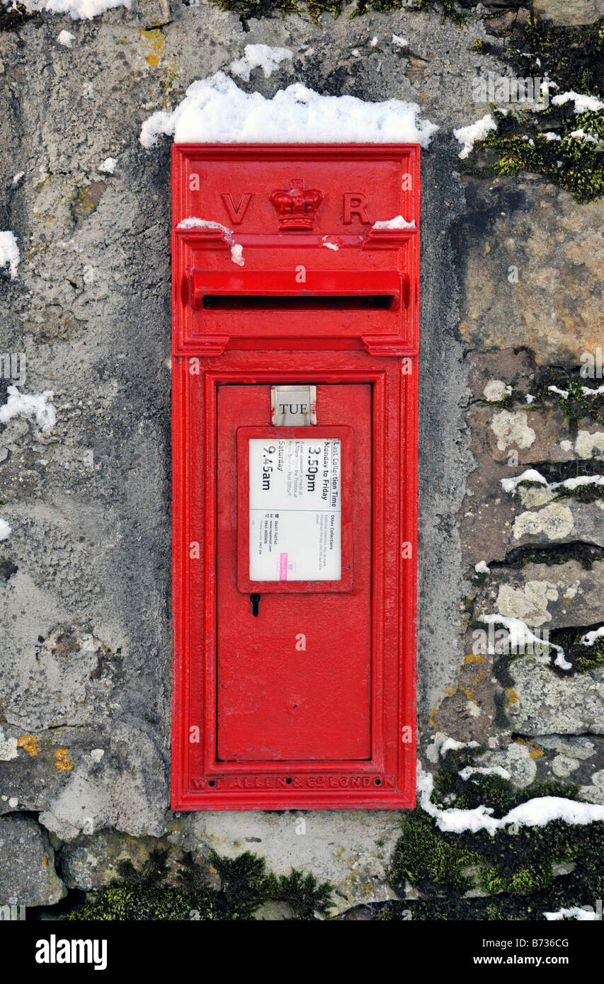 Victorian letter box at Pendragon Castle, Eden Valley, Mallerstang, Cumbria, England, United Kingdom, Europe. Stock Photo