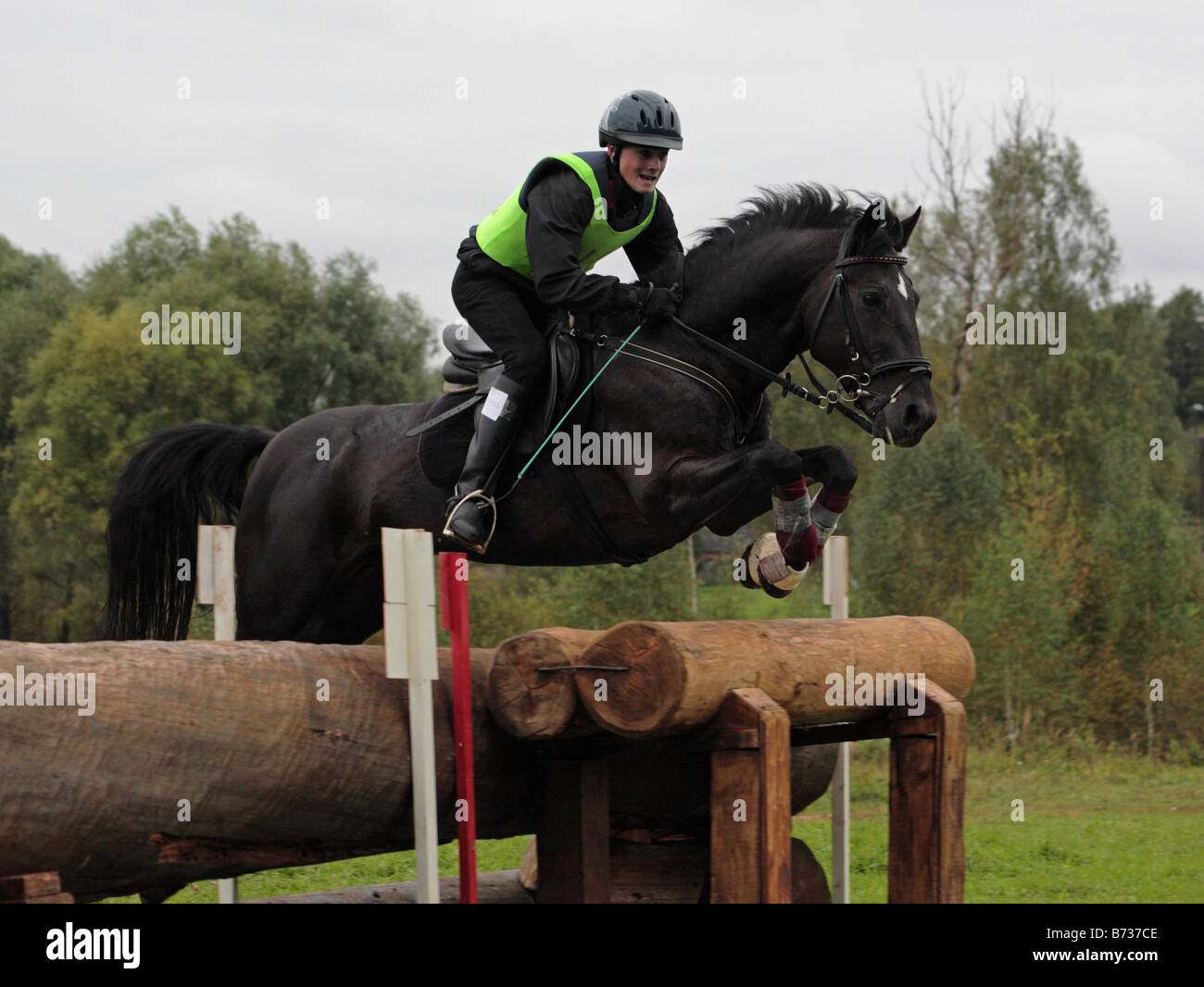 Three Day Event Rider Taking part in the Cross Country Phase at the ...