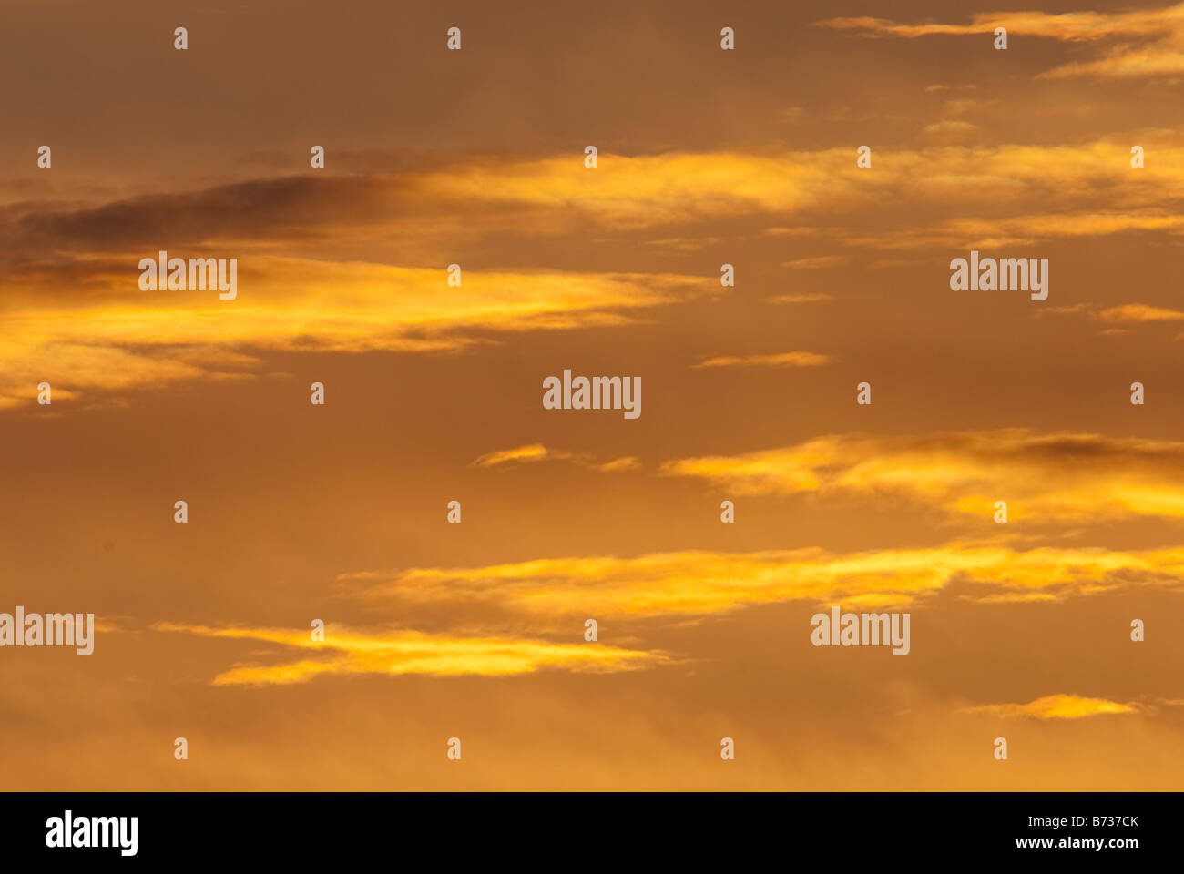 Abstract of orange clouds at sunset. Stock Photo