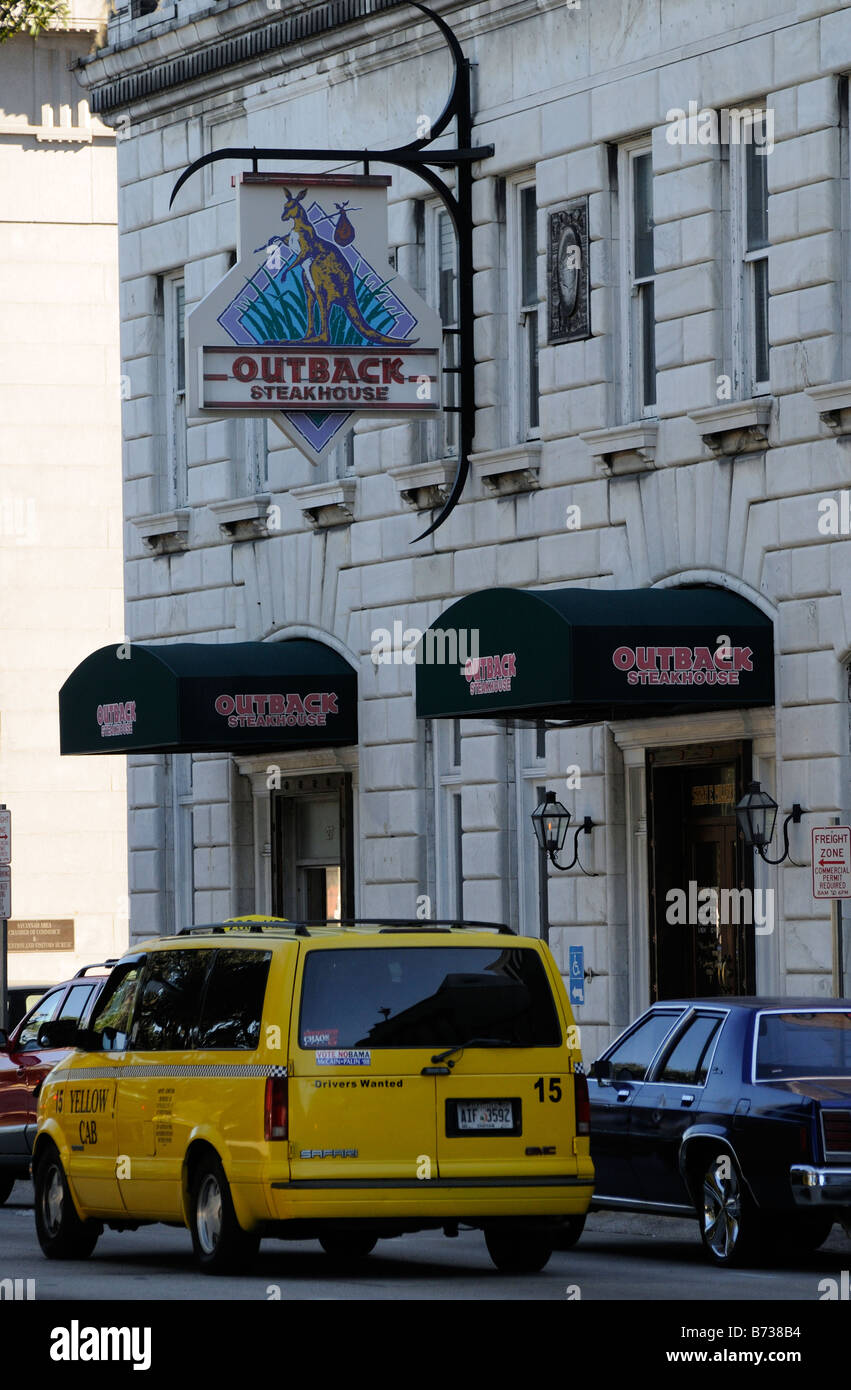 Outback Steakhouse restaurant building in Savannah Georgia USA Stock Photo