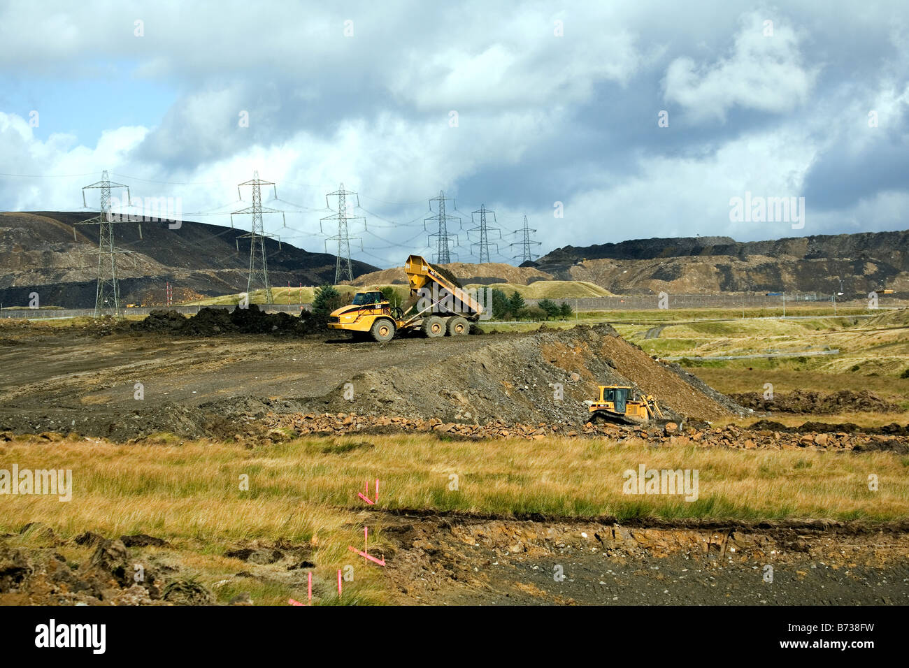 Opencast coal site Cwmbargoed Merthyr Tydfil South Wales Stock Photo