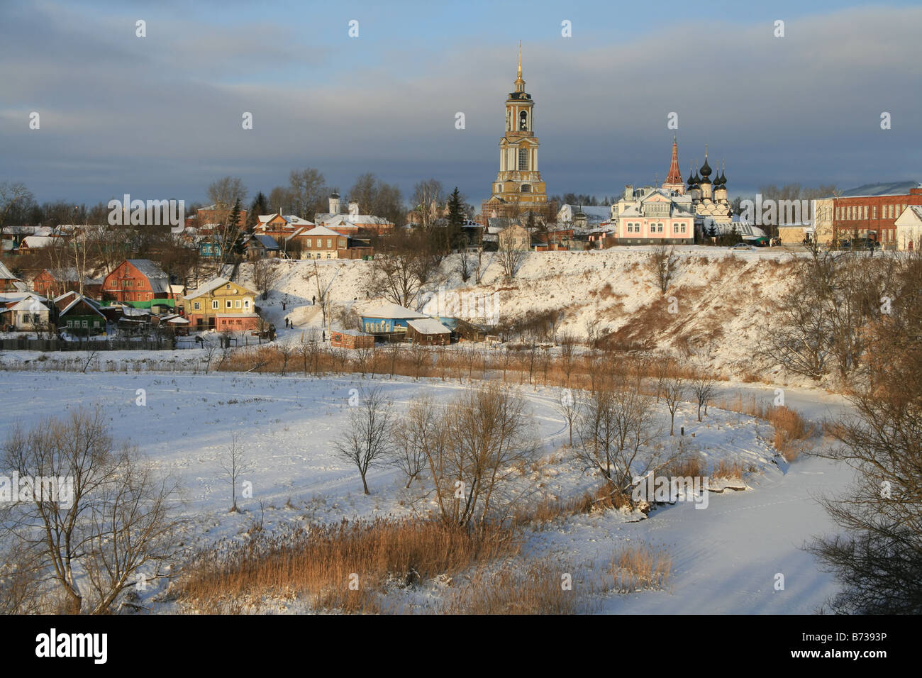Background with Suzdal architecture. Suzdal is a old town in Russia, situated north-east of Moscow Stock Photo
