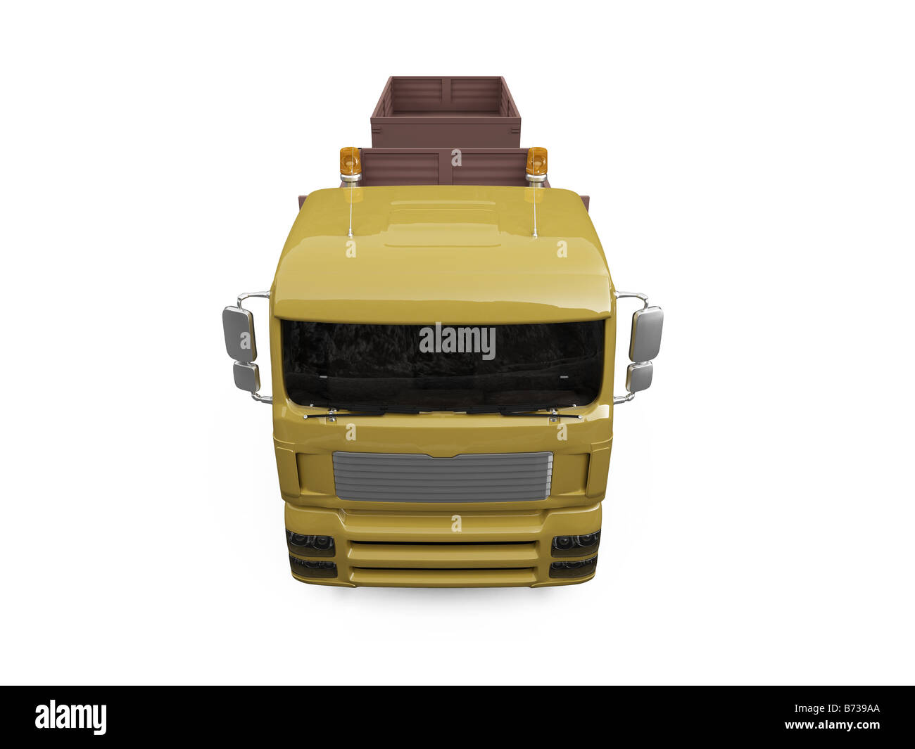 isolated long dump truck on white background Stock Photo - Alamy