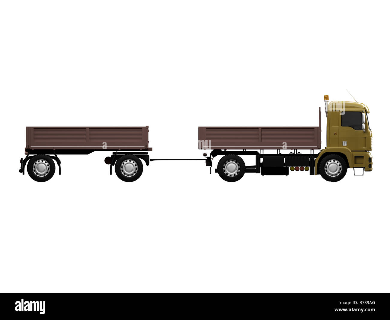 isolated long dump truck on white background Stock Photo - Alamy