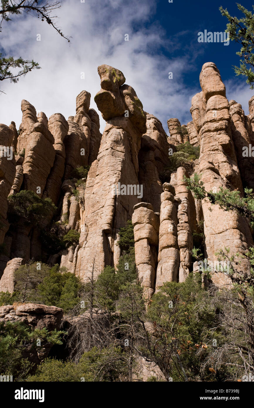 Pinnacles of volcanic rocks in the Chiricahua National Monument South east Arizona Stock Photo