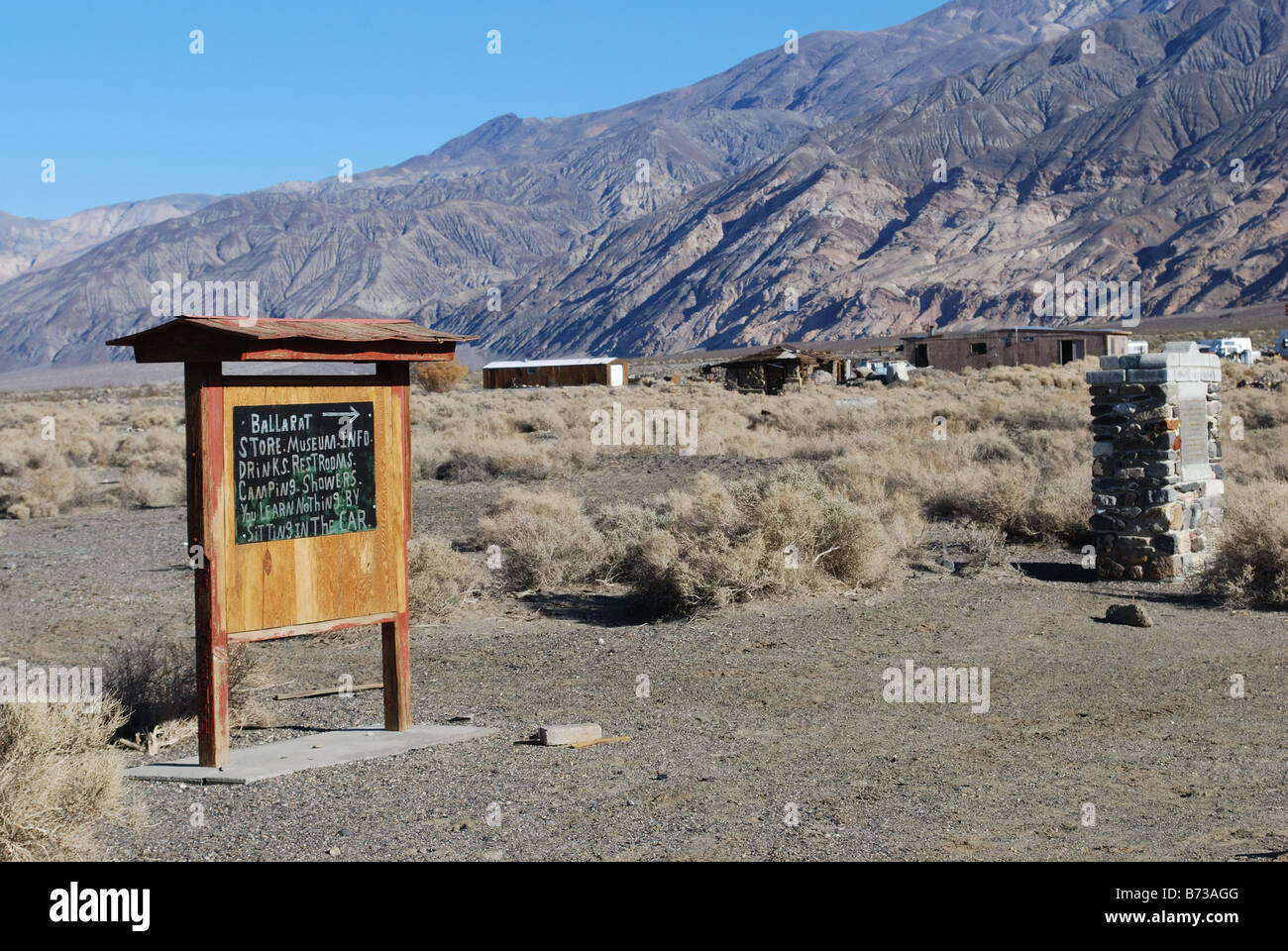 Ballarat a ghost town on the edge of the Panamint Mountains in Death Valley National Park CA USA Stock Photo