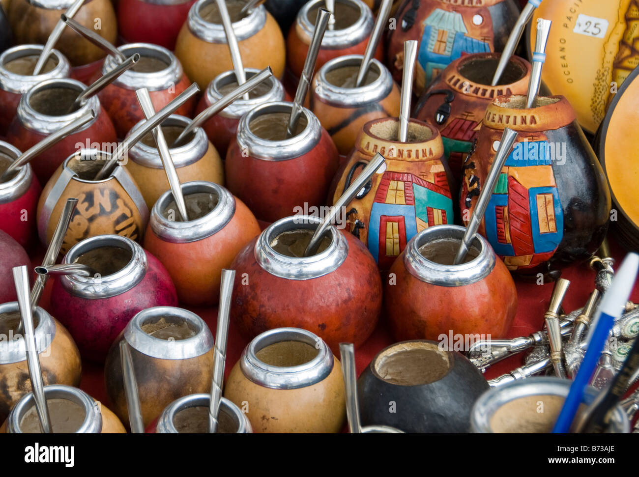 Mate cups for sale in Buenos Aires Argentina Stock Photo