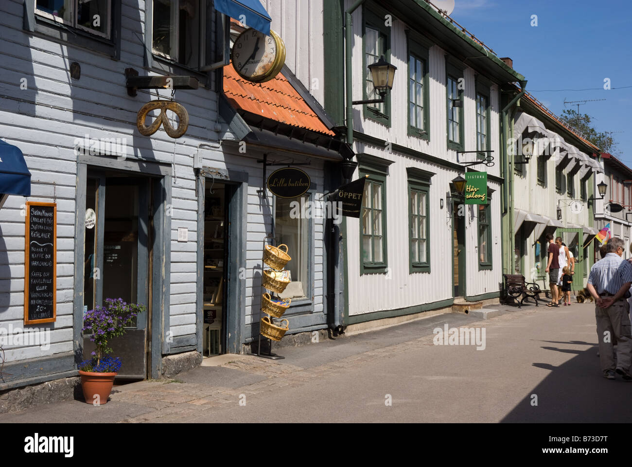Main street in Sigtuna, Sweden Stock Photo