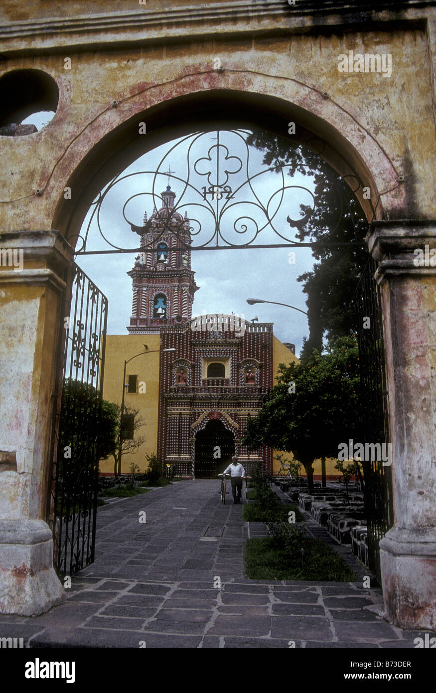 The Templo de Santa Maria church in the village of Tonantzintla, Puebla state, Mexico Stock Photo