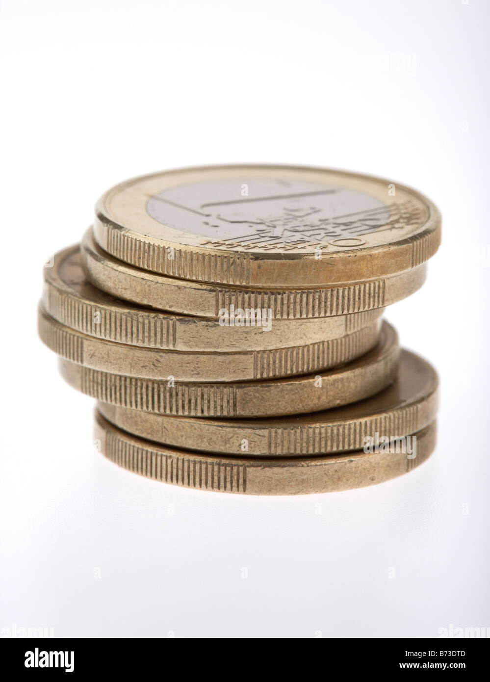 pile of one euro coins Stock Photo