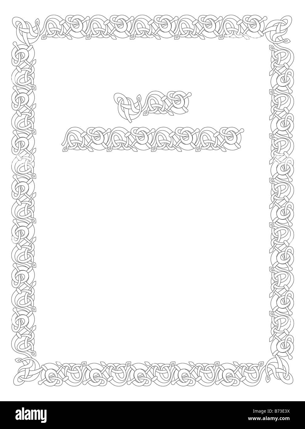 Celtic Knot decorative border Stock Photo